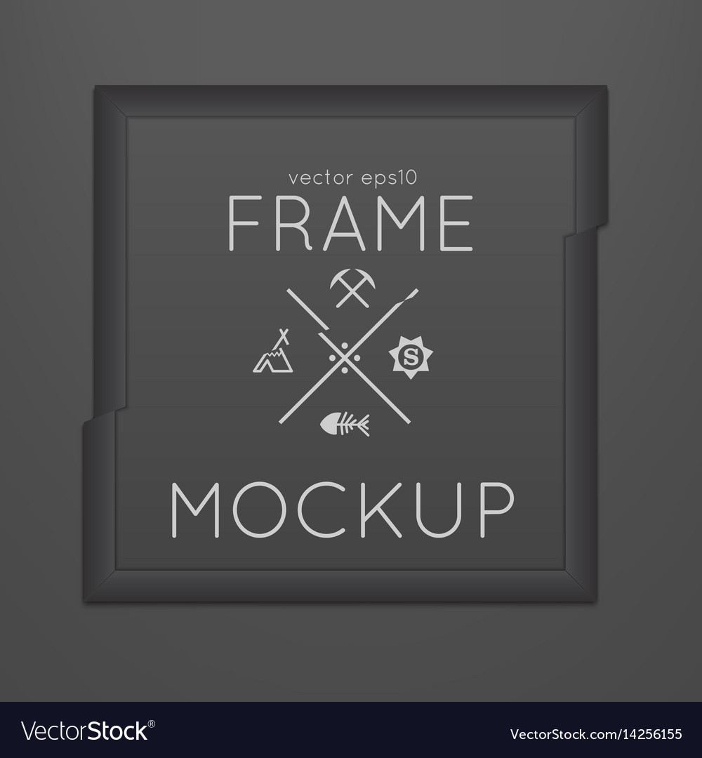 Template of square slashed frame