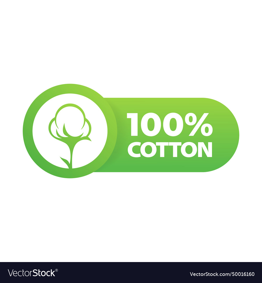 100 cotton label natural fiber sign Royalty Free Vector