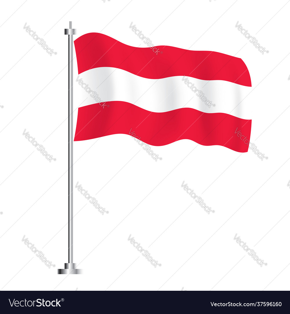 Austrian flag isolated wave flag austria Vector Image