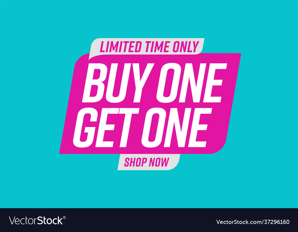 Bogo Badge Template With Buy One Get One Limited Vector Image 0889