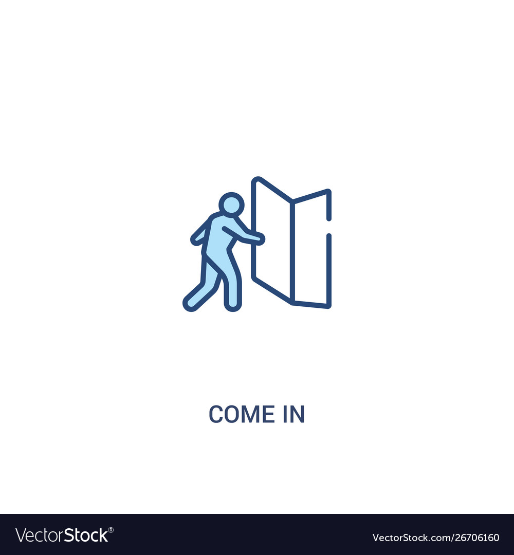 Come in concept 2 colored icon simple line Vector Image