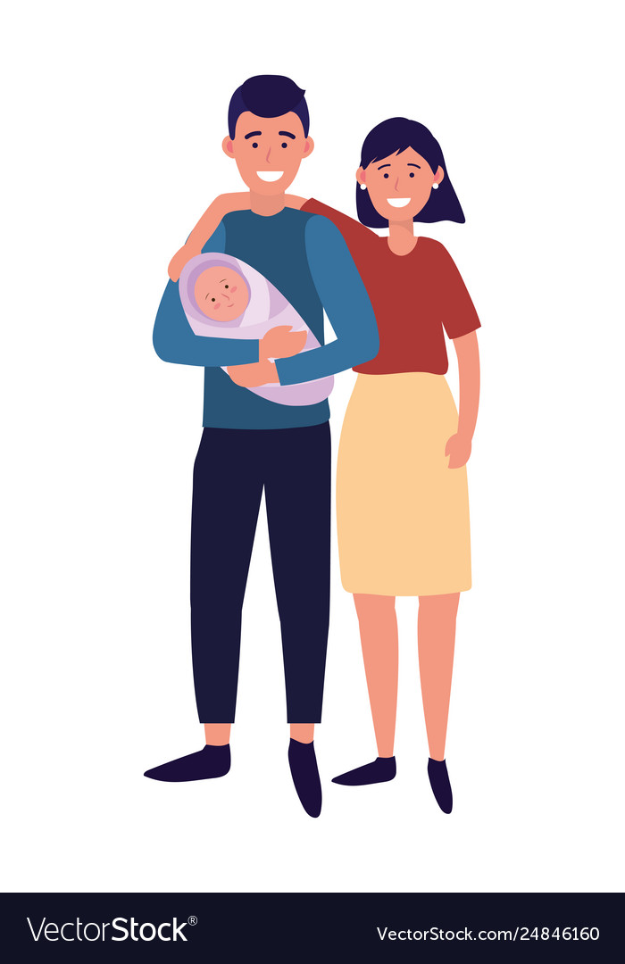 Couple with baby Royalty Free Vector Image - VectorStock