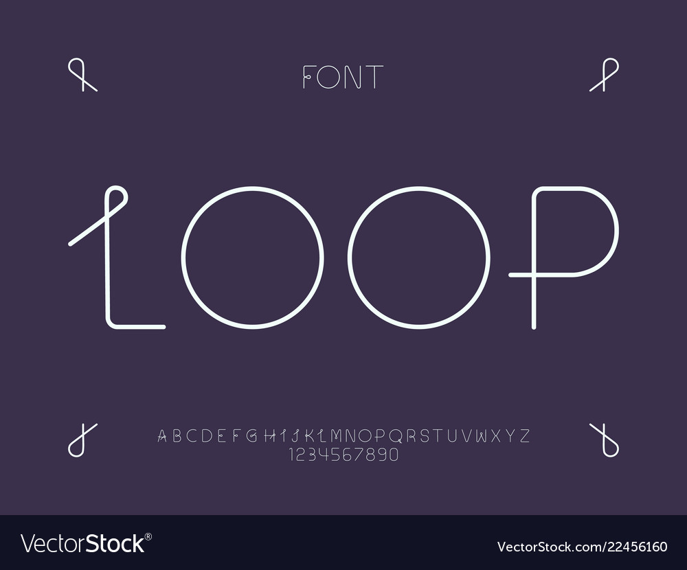 Elegant Loop Font Alphabet Set