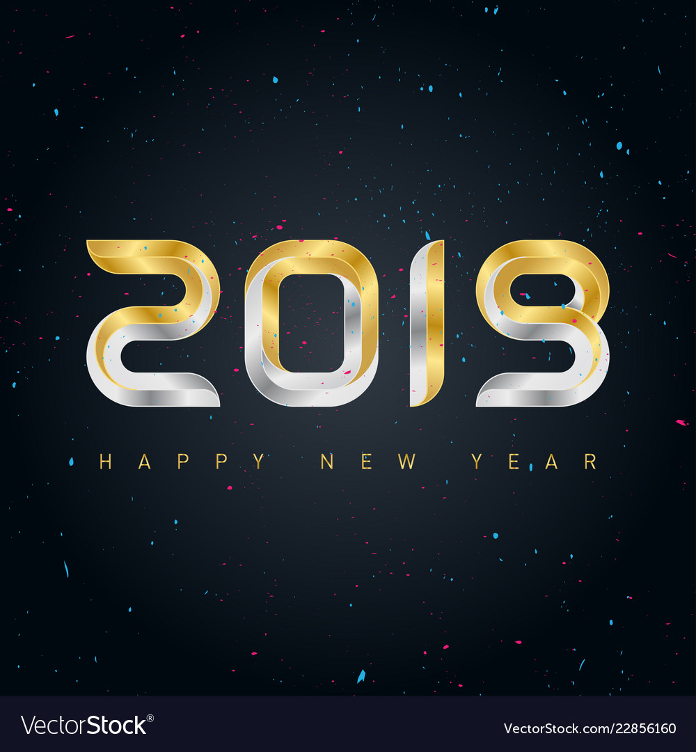 Happy new year 2019 background with gold