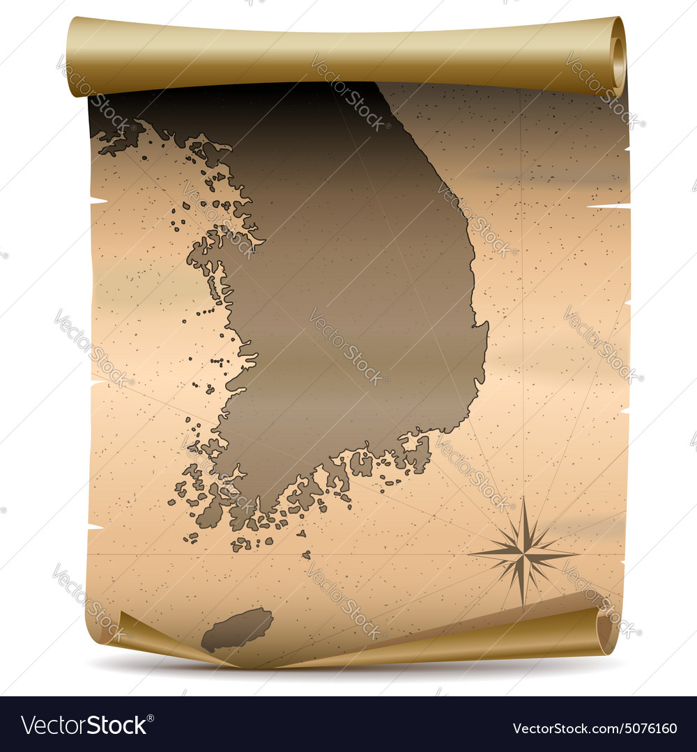 Korea vintage map Royalty Free Vector Image - VectorStock