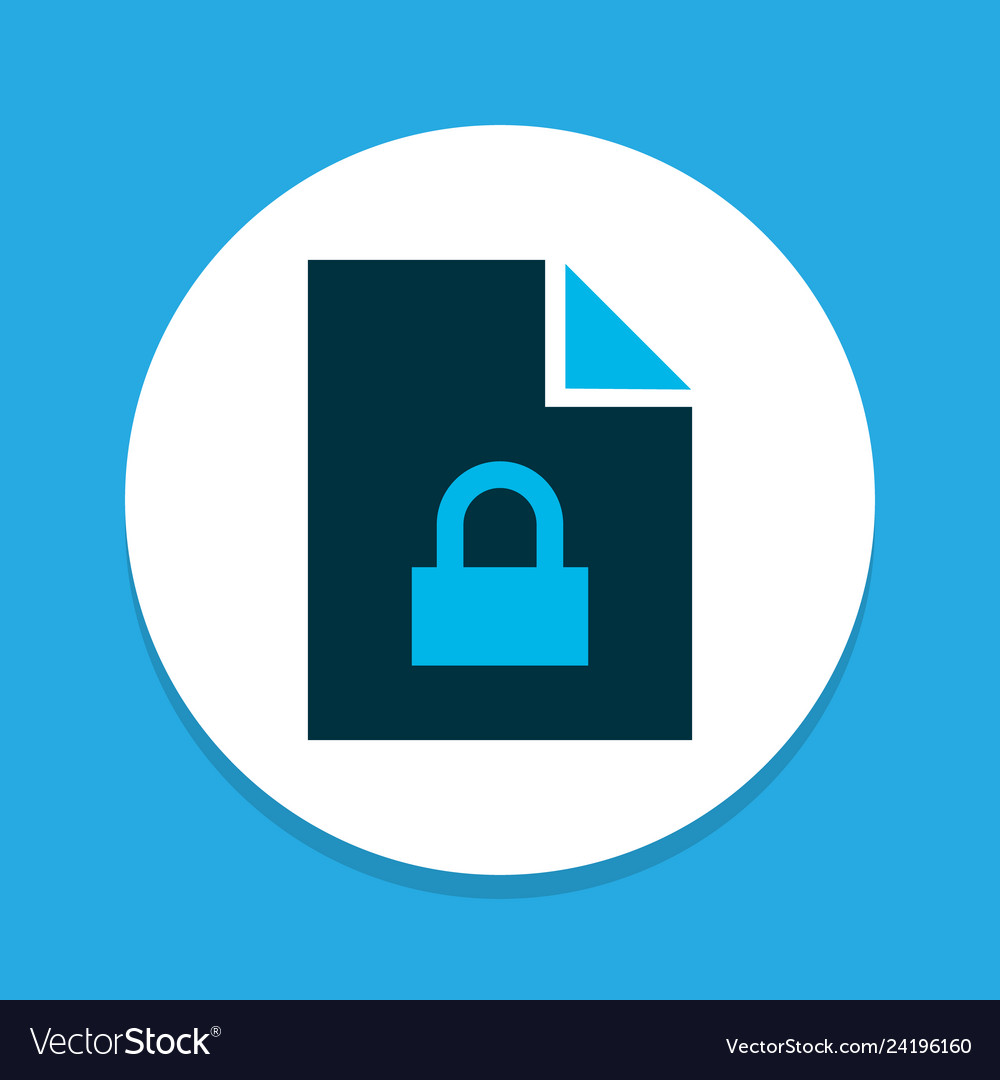 Locked file icon colored symbol premium quality Vector Image
