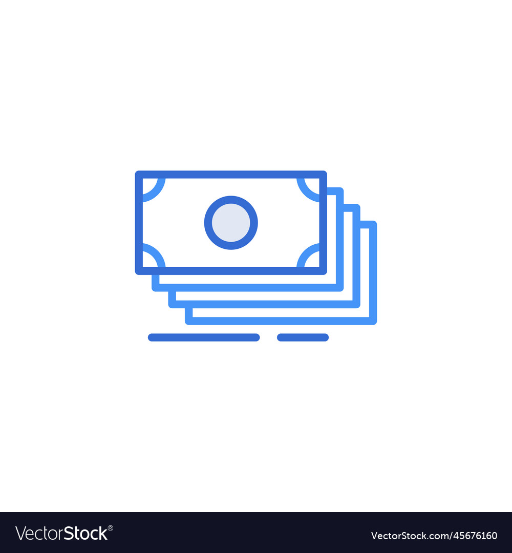 Money business icon with blue duotone style Vector Image