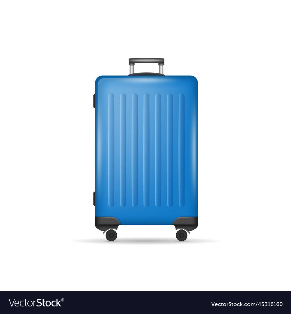 Realistic luggage bag isolated on white background