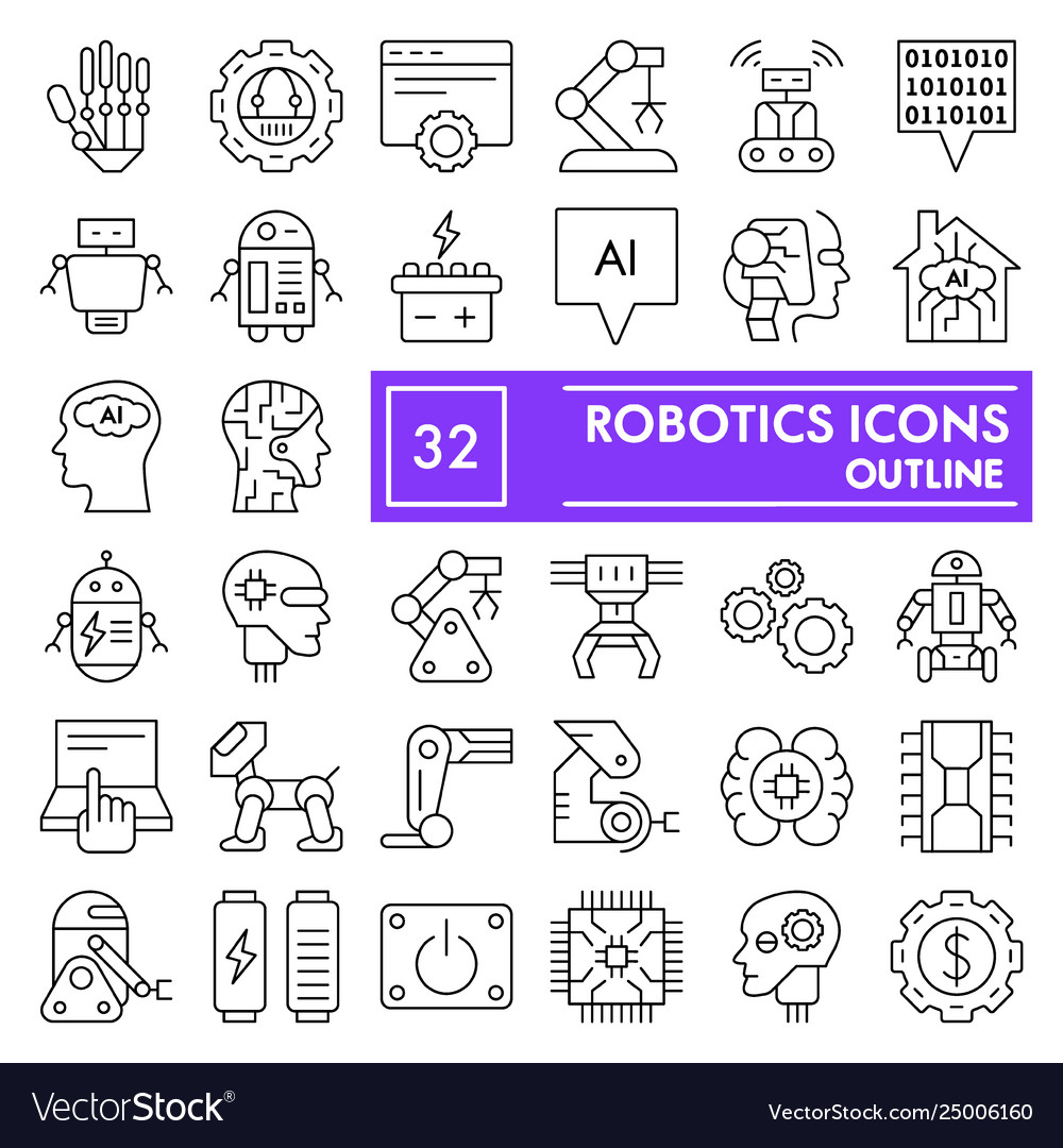 Robotics Thin Line Icon Set