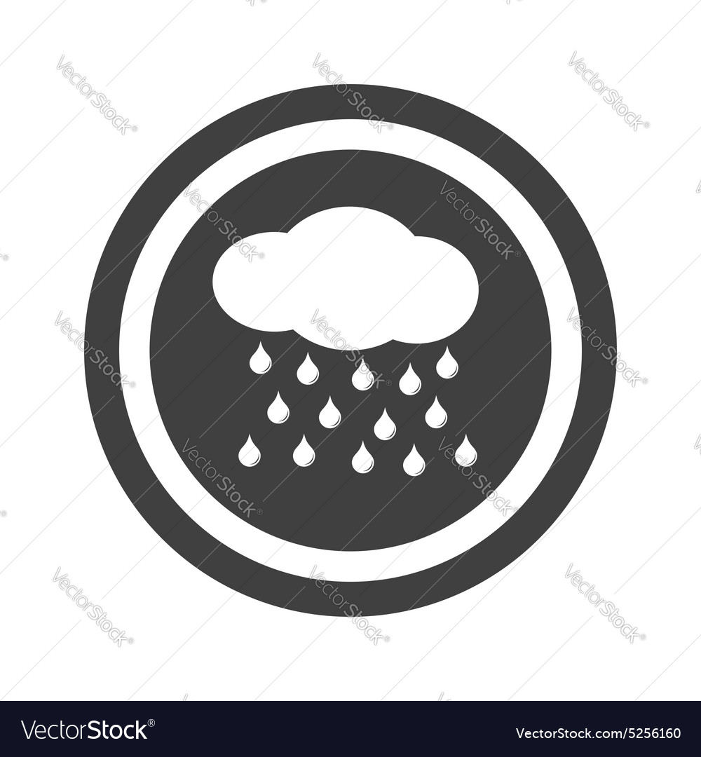 Round black rain sign Royalty Free Vector Image