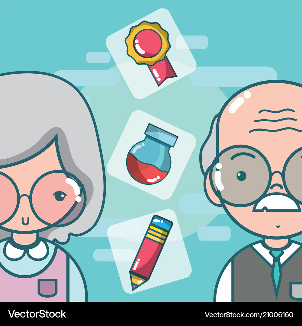 School and teachers cartoon Royalty Free Vector Image