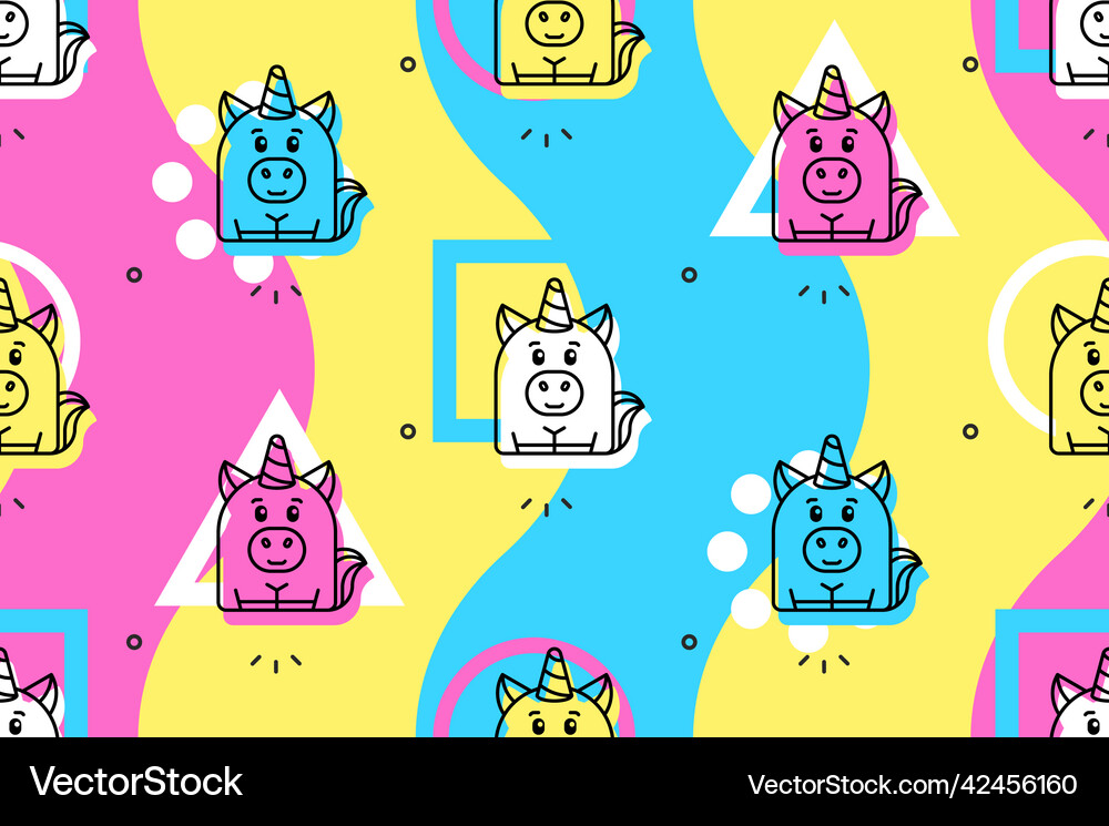 Seamless pattern with unicorns Royalty Free Vector Image