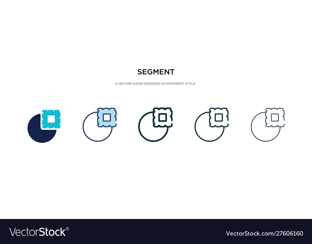 Segment icon in different style two colored vector image Segment icon in different style two colored