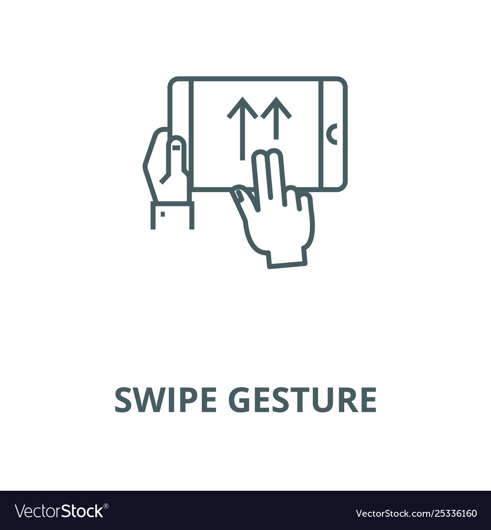 Swipe gesture line icon linear concept vector image Swipe gesture line icon linear concept
