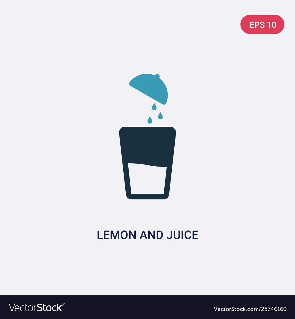 Two color lemon and juice drop out icon from vector image Two color lemon and juice drop out icon from