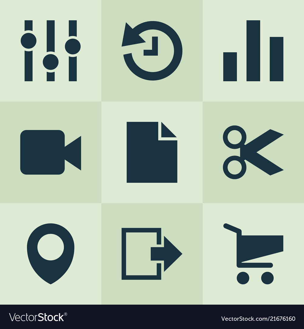 User icons set with file location chart Vector Image User icons set with file location chart