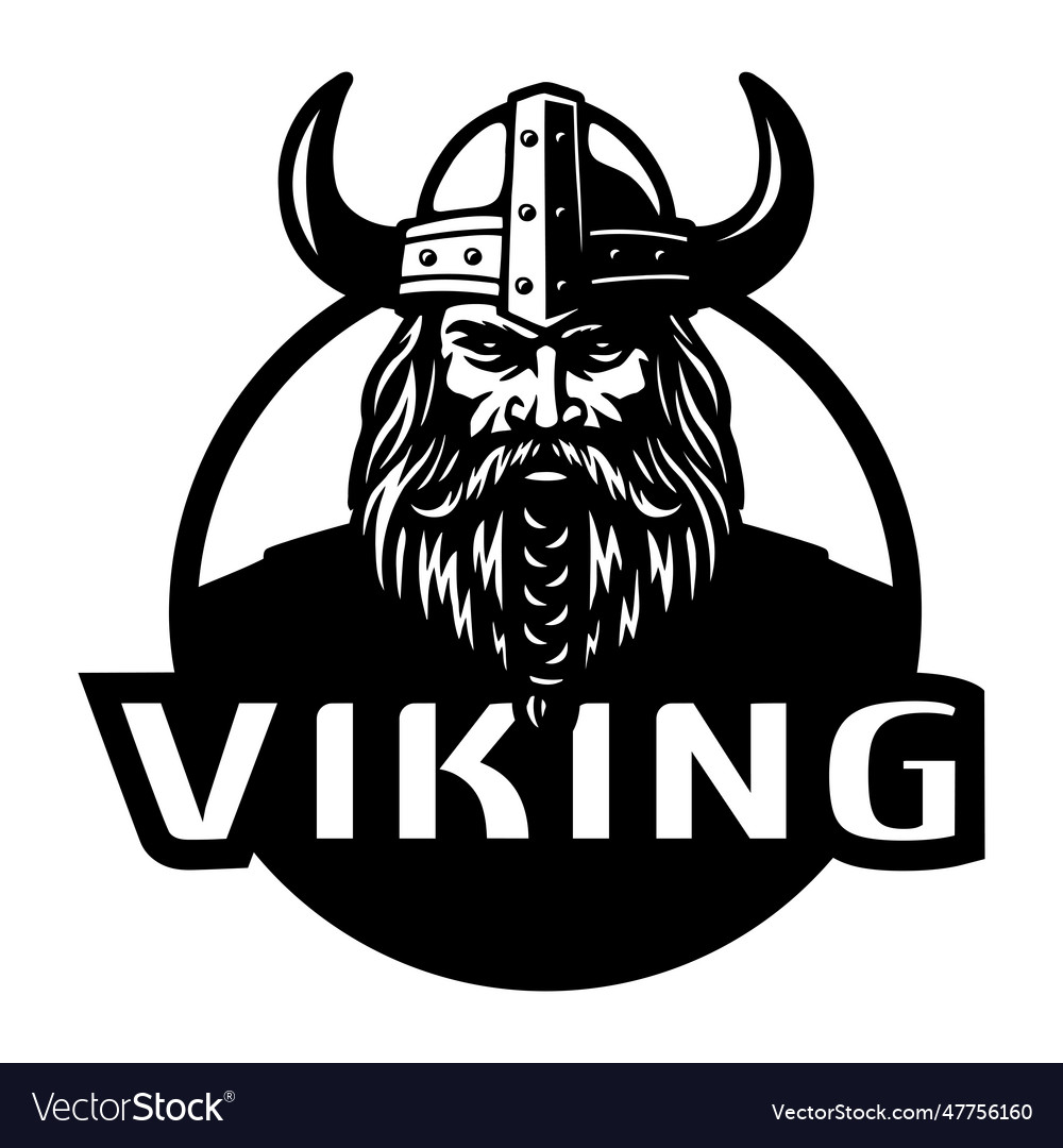 Viking warrior in a helmet with horns Royalty Free Vector