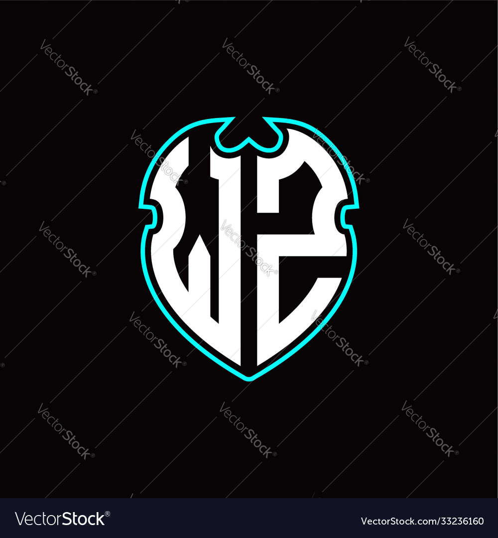 W z initial logo design with a shield shape vector image W z initial logo design with a shield shape