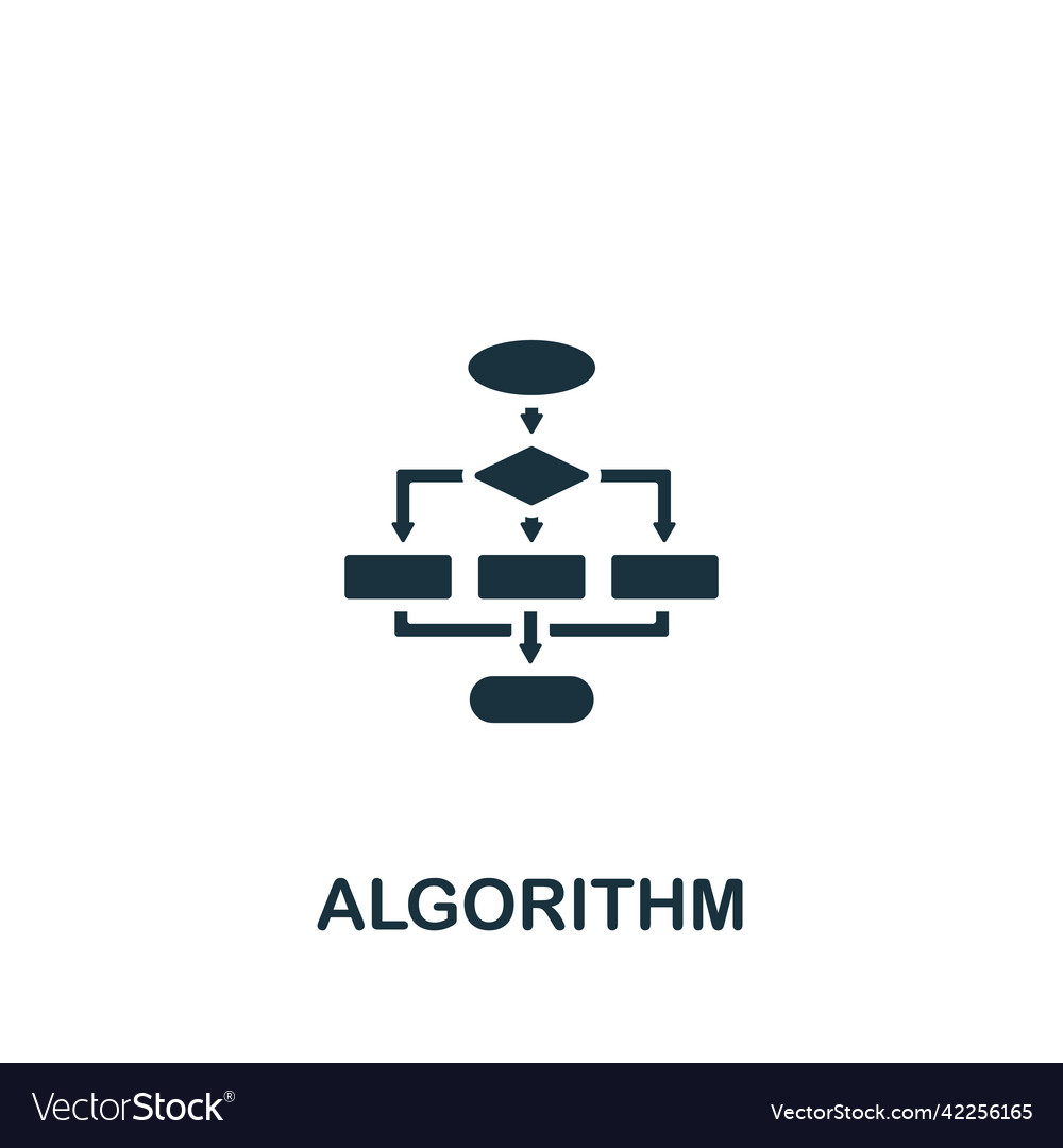Algorithm icon monochrome simple artificial