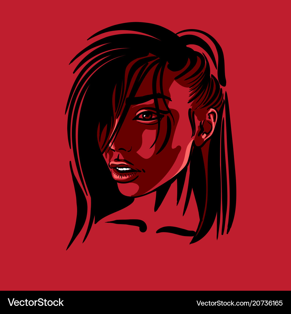 Beautiful girl portrait Royalty Free Vector Image