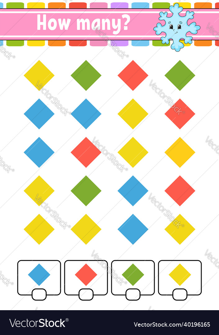 Counting game for children happy characters