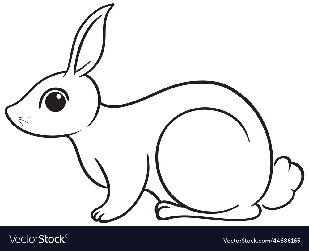 Doodle rabbit cartoon character Royalty Free Vector Image