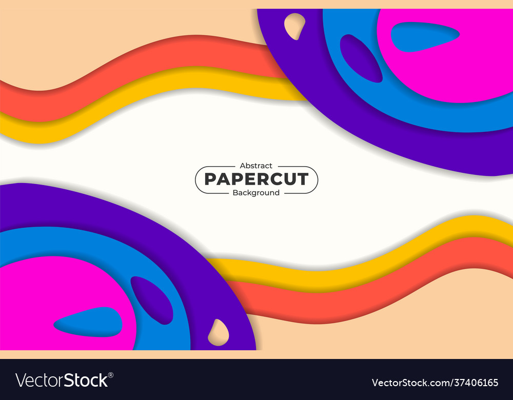 Dynamic colorful abstract shape paper cut style