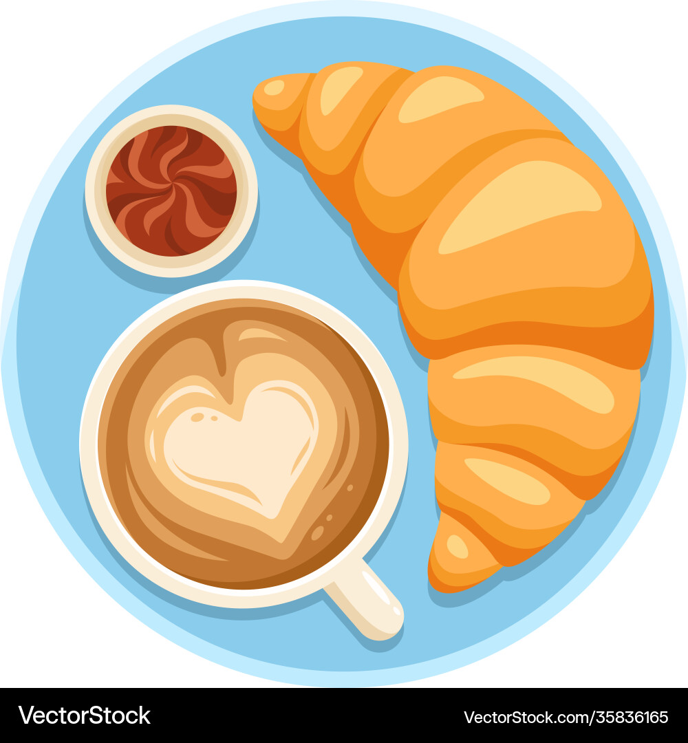 Flat breakfast Royalty Free Vector Image - VectorStock