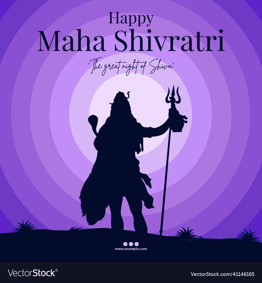 Happy maha shivratri banner design Royalty Free Vector Image