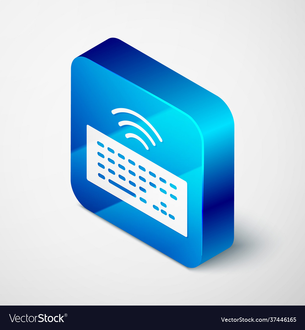 Isometric wireless computer keyboard icon isolated vector image Isometric wireless computer keyboard icon isolated