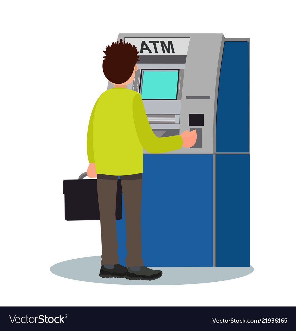 Man Using ATM Machine