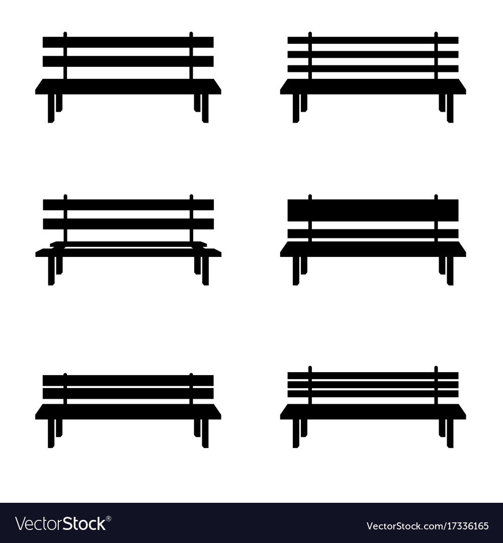 Park benches set in black color