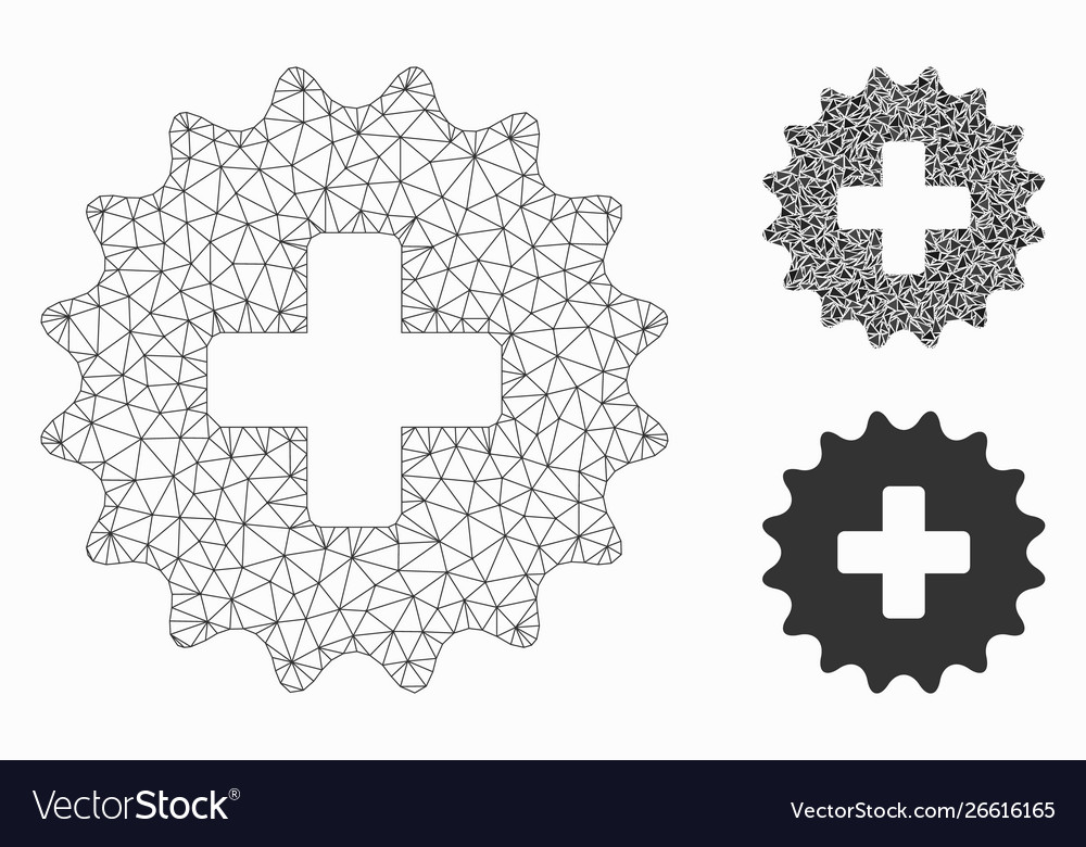 Plus stamp mesh network model and triangle vector image Plus stamp mesh network model and triangle