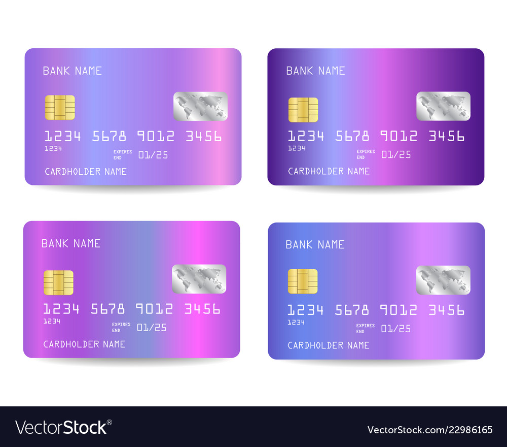 Realistic detailed credit cards Royalty Free Vector Image