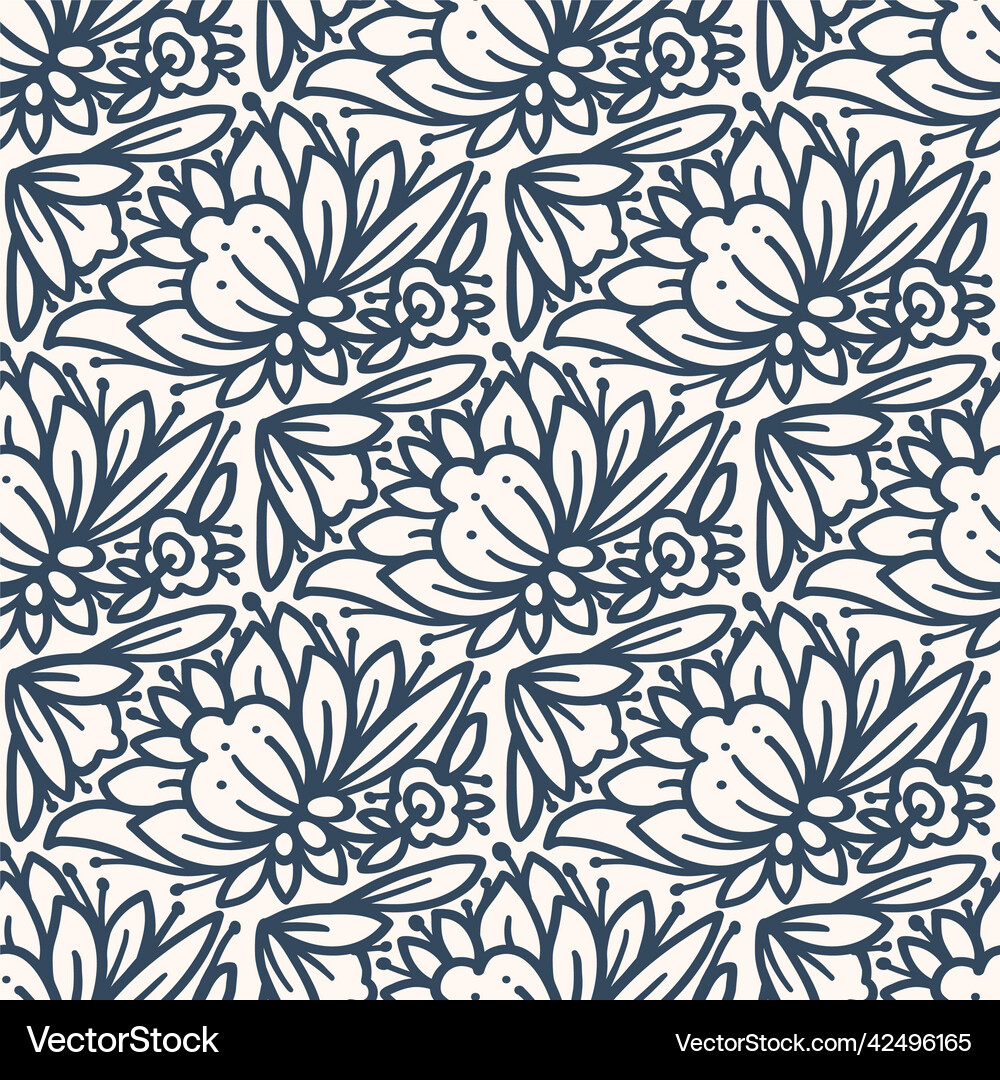 Seamless pattern with flowers Royalty Free Vector Image