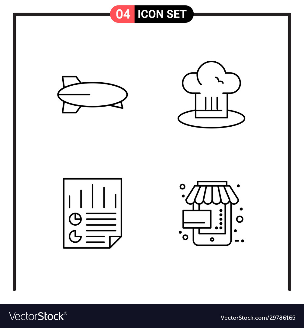 Set 4 line style icons for web and mobile vector image Set 4 line style icons for web and mobile