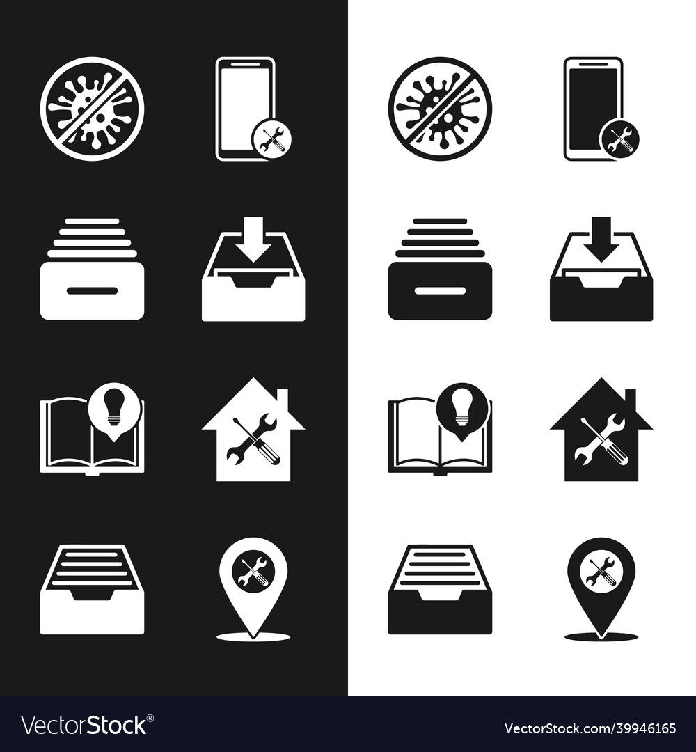 Set download inbox drawer with documents stop