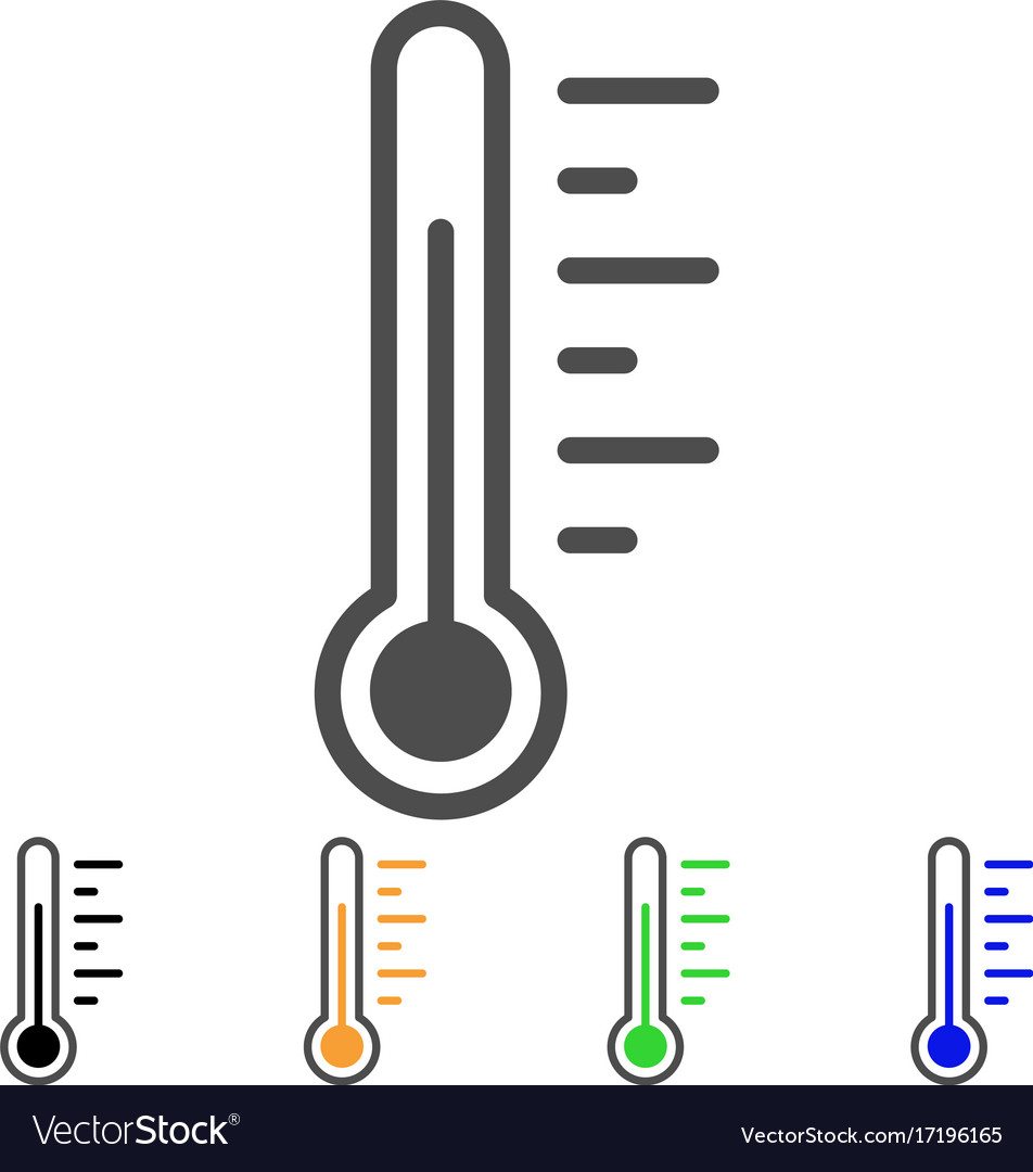 Temperature flat icon Royalty Free Vector Image