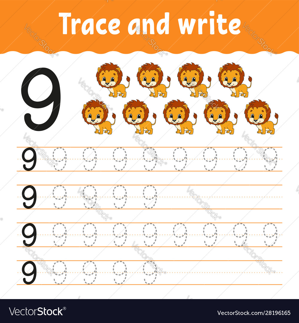 Trace and write handwriting practice learning vector image Trace and write handwriting practice learning