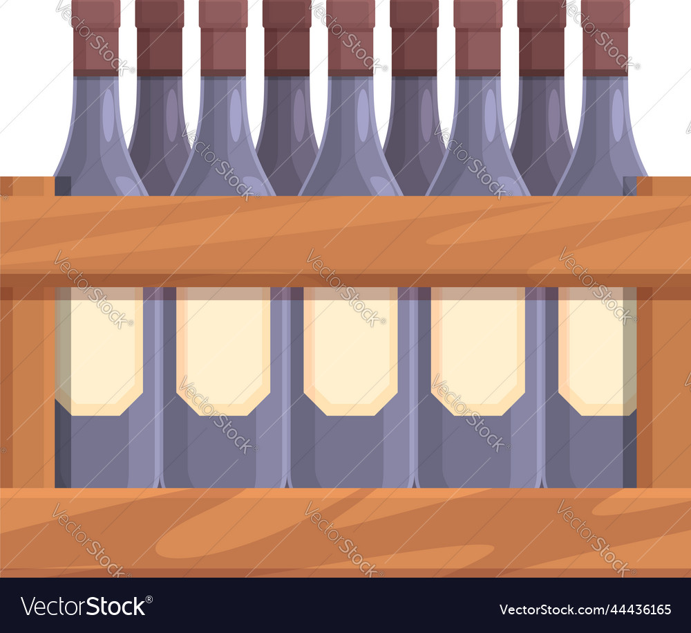 Wine bottle box icon cartoon cellar winery Vector Image