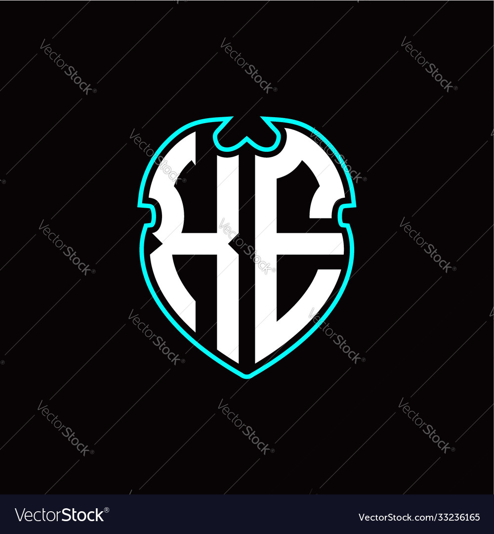 X e initial logo design with a shield shape vector image X e initial logo design with a shield shape