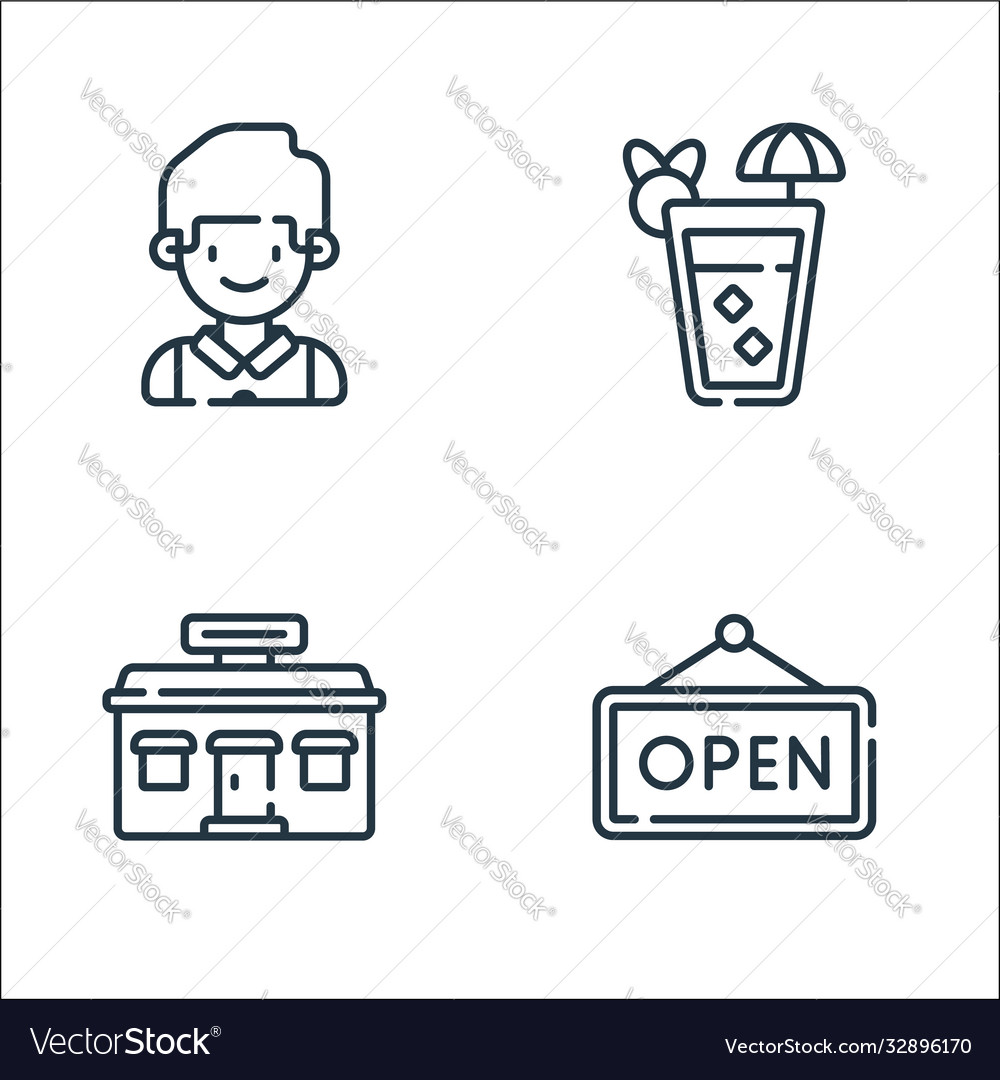 Bar line icons linear set quality