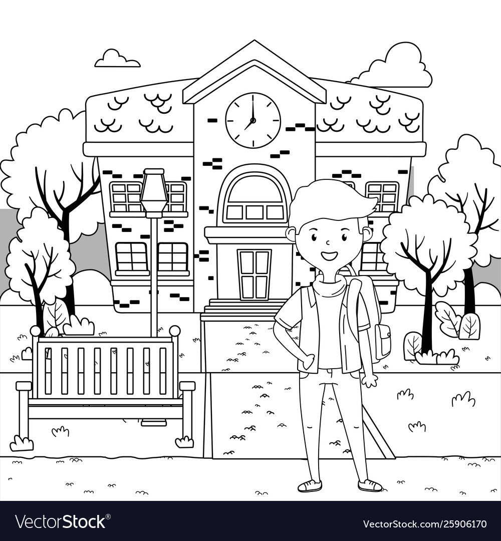 Boy cartoon school design Royalty Free Vector Image