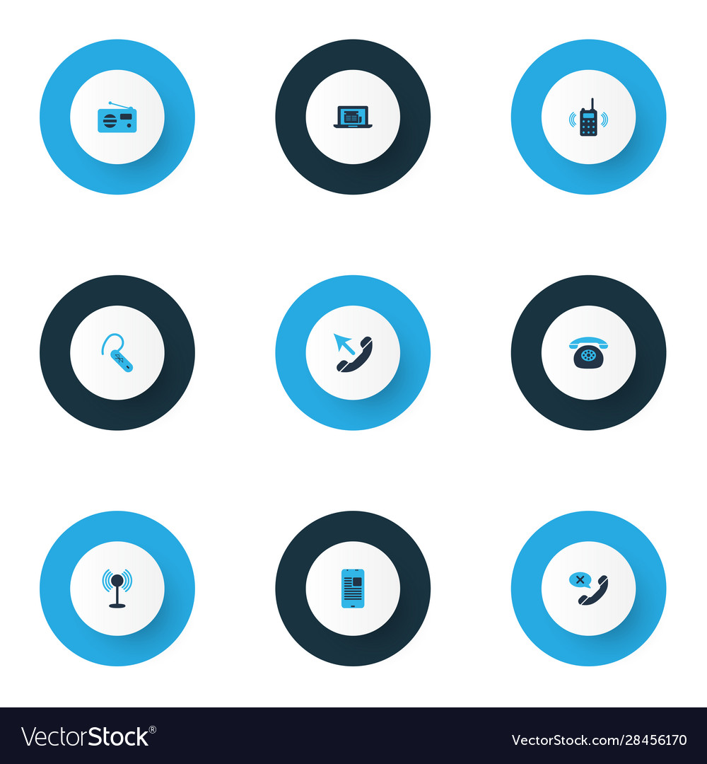 Communication icons colored set with access point vector image Communication icons colored set with access point