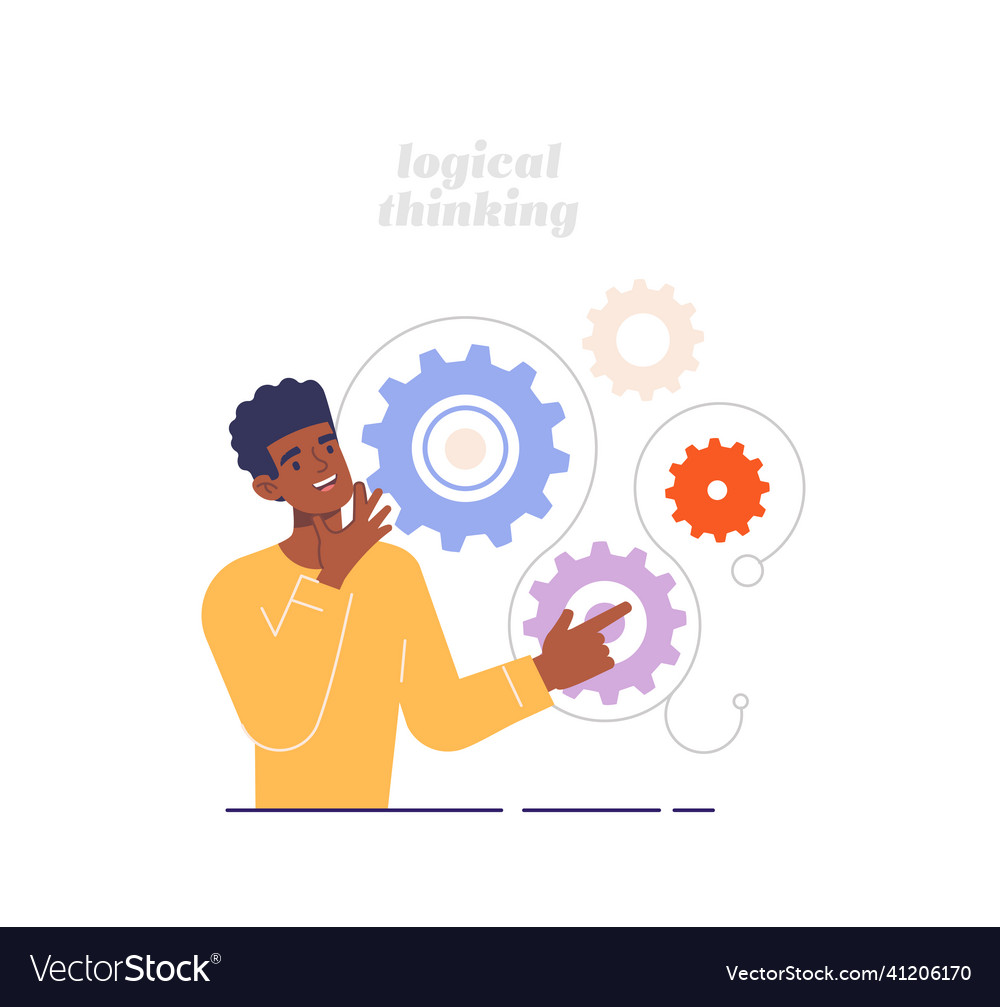 Concept of thinking types vector image Concept of thinking types