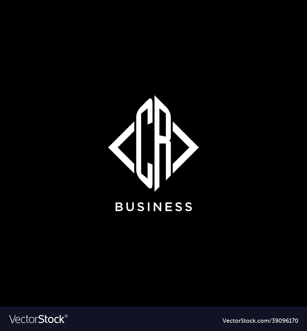 Cr initial monogram with rhombus shape logo design
