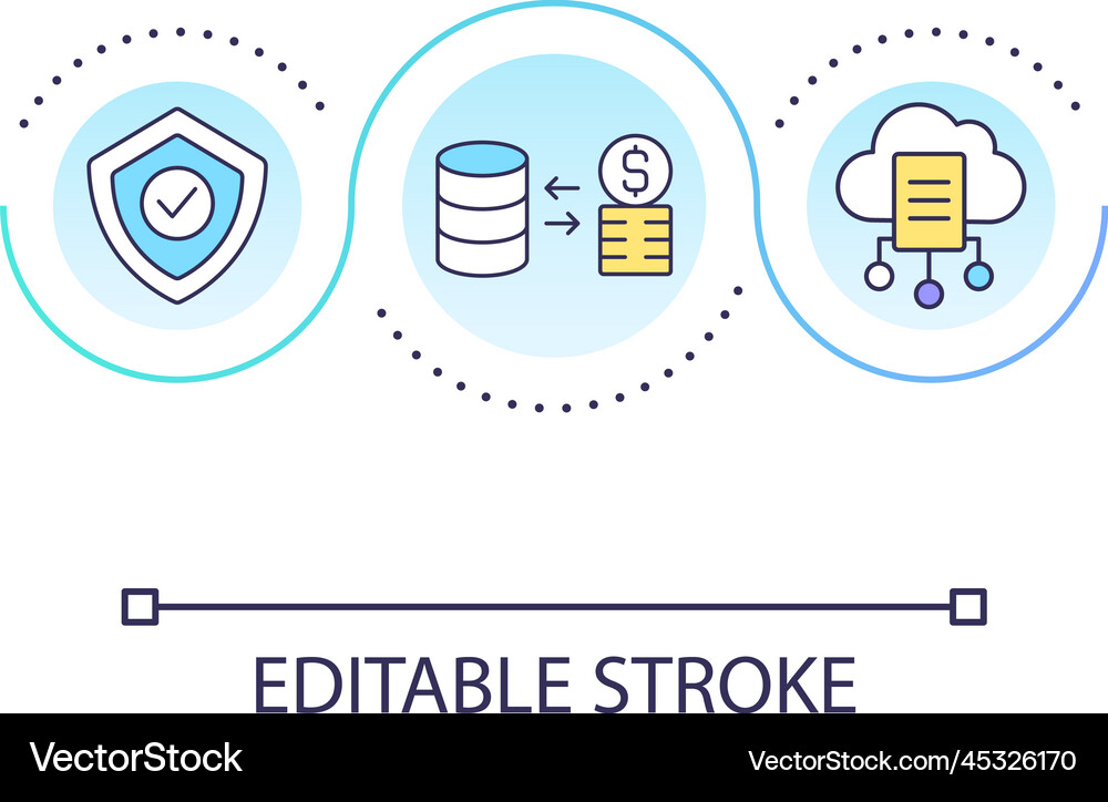 Data storage safety loop concept icon Royalty Free Vector