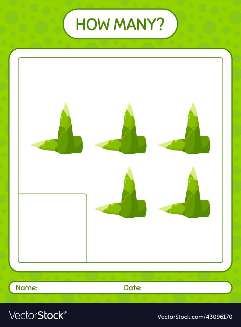 How many counting game with bamboo shoot vector image How many counting game with bamboo shoot