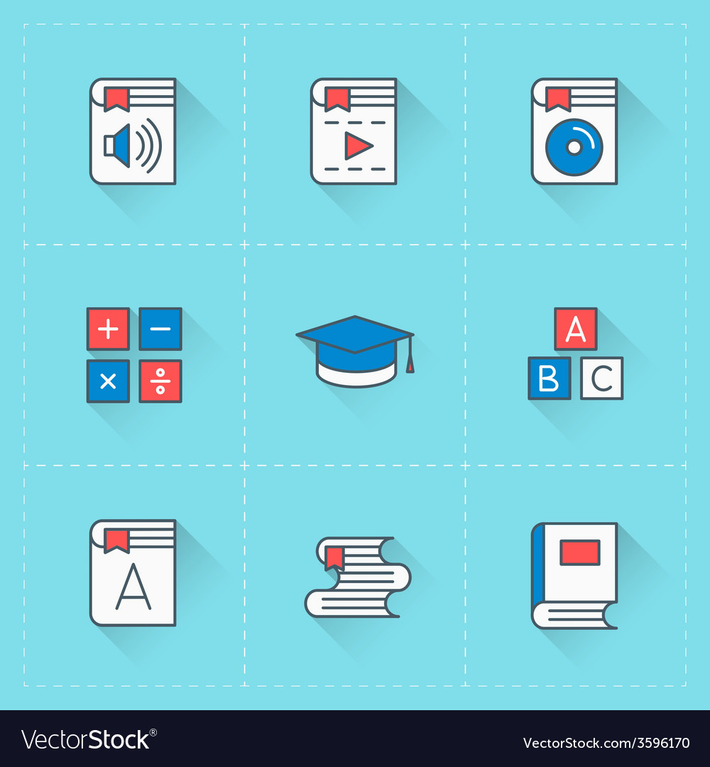 Icon set in flat design style for web site