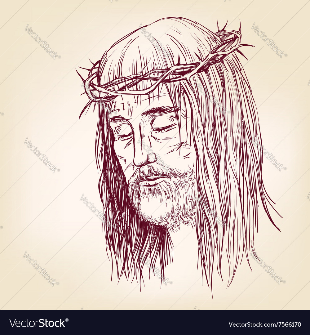 Jesus christ the son of god in a crown thorns Vector Image